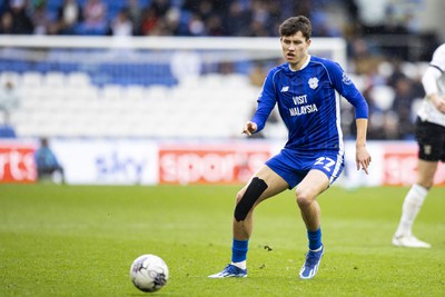 090324 - Cardiff City v Ipswich Town - Sky Bet Championship - Rubin Colwill of Cardiff City in action