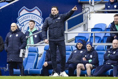 090324 - Cardiff City v Ipswich Town - Sky Bet Championship - Cardiff City manager Erol Bulut on the touchline