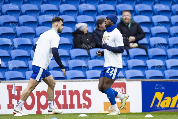 090324 - Cardiff City v Ipswich Town - Sky Bet Championship - Yakou Meite of Cardiff City during the warm up