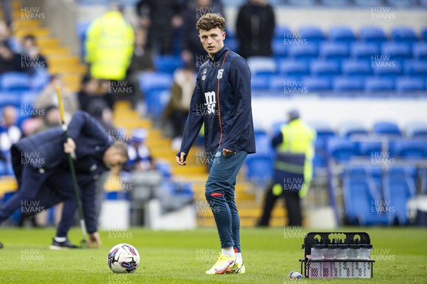 090324 - Cardiff City v Ipswich Town - Sky Bet Championship - Nathan Broadhead of Ipswich Town during the warm up