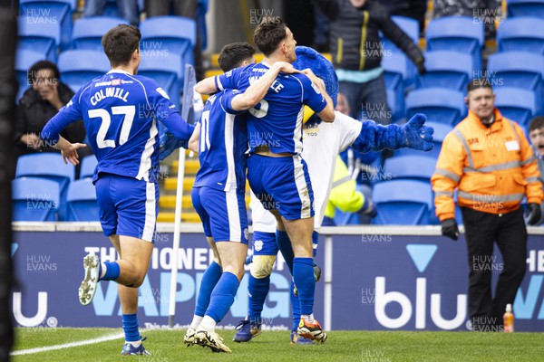 090324 - Cardiff City v Ipswich Town - Sky Bet Championship - Ryan Wintle of Cardiff City celebrates scoring his sides first goal