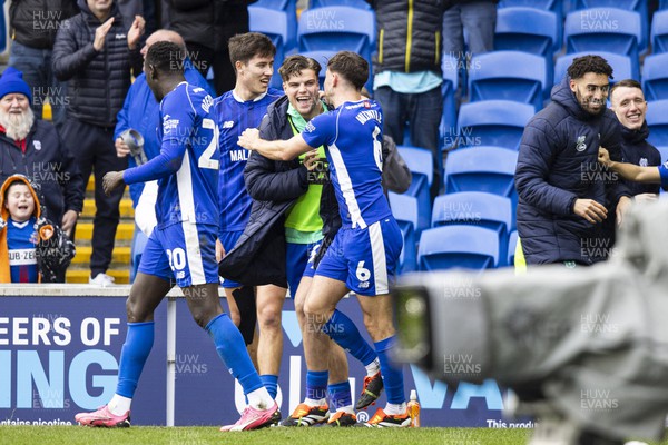 090324 - Cardiff City v Ipswich Town - Sky Bet Championship - Ryan Wintle of Cardiff City celebrates his sides second goal