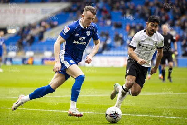 090324 - Cardiff City v Ipswich Town - Sky Bet Championship - David Turnbull of Cardiff City in action