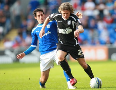 15.10.11 -  Cardiff City v Ipswich Town, npower Championship -  Cardiff's Peter Whittingham challenges Ipswich's Jimmy Bullard  