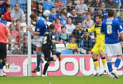 15.10.11 -  Cardiff City v Ipswich Town, npower Championship -  Ipswich's Michael Chopra scores goal against his former club 