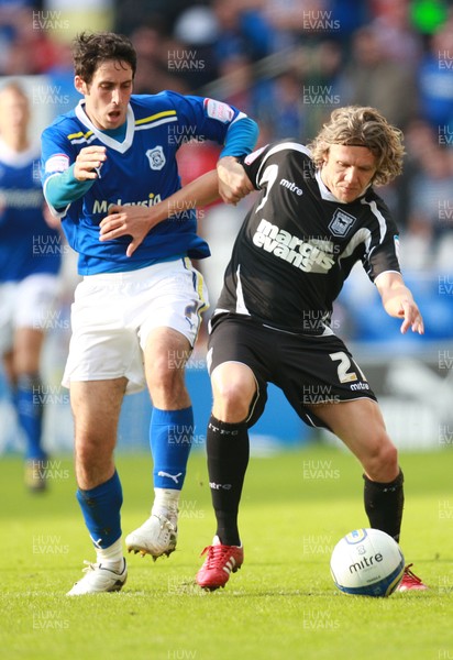 15.10.11 -  Cardiff City v Ipswich Town, npower Championship -  Cardiff's Peter Whittingham challenges Ipswich's Jimmy Bullard  