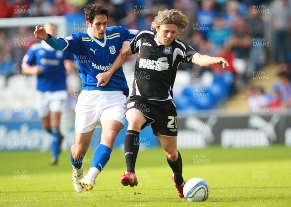15.10.11 -  Cardiff City v Ipswich Town, npower Championship -  Cardiff's Peter Whittingham challenges Ipswich's Jimmy Bullard  