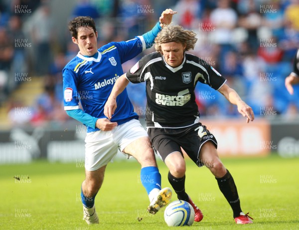 15.10.11 -  Cardiff City v Ipswich Town, npower Championship -  Cardiff's Peter Whittingham challenges Ipswich's Jimmy Bullard  