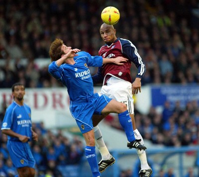 291103 - Cardiff City v Ipswich Town - Ipswich's Georges Santos beats Gary Croft to the ball