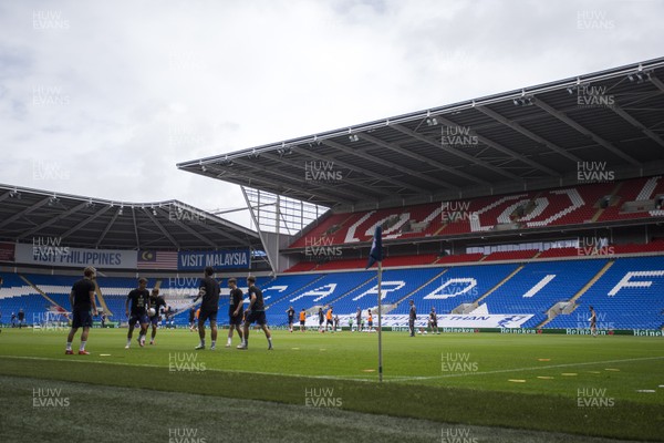 210620 - Cardiff City v Leeds United - SkyBet Championship - The empty stands at Cardiff before kick off
