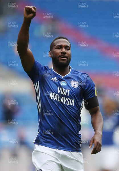 210620 - Cardiff City v Leeds United - SkyBet Championship - Junior Hoilett of Cardiff City celebrates scoring the first goal of the game