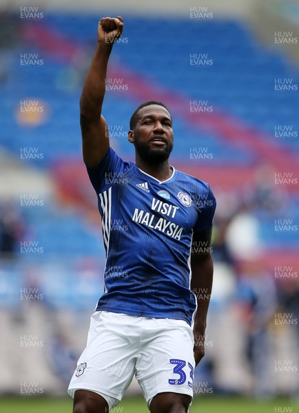 210620 - Cardiff City v Leeds United - SkyBet Championship - Junior Hoilett of Cardiff City celebrates scoring the first goal of the game