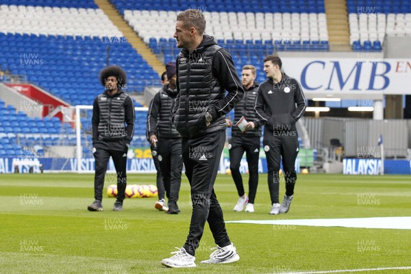 031118 - Cardiff City v Leicester City, Premier League - Jamie Vardy of Leicester City before the match