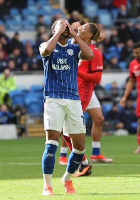 041025 - Cardiff City v Leyton Orient, EFL Sky Bet League 1 - Chris Willock of Cardiff City reacts after missing a chance to score