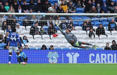 041025 - Cardiff City v Leyton Orient, EFL Sky Bet League 1 - Cardiff City goalkeeper Nathan Trott is beaten by a shot from Dominic Ballard of Leyton Orient as Orient score their third goal