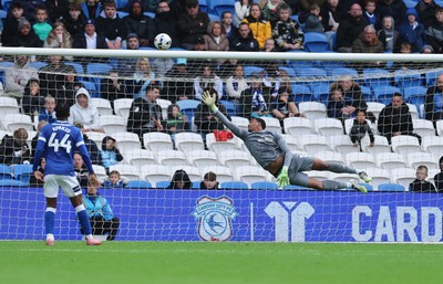 041025 - Cardiff City v Leyton Orient, EFL Sky Bet League 1 - Cardiff City goalkeeper Nathan Trott is beaten by a shot from Dominic Ballard of Leyton Orient as Orient score their third goal
