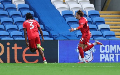 041025 - Cardiff City v Leyton Orient, EFL Sky Bet League 1 -Dominic Ballard of Leyton Orient celebrates as he scores their third goal