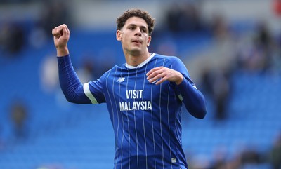 041025 - Cardiff City v Leyton Orient, EFL Sky Bet League 1 - Yousef Salech of Cardiff City at the end of the match