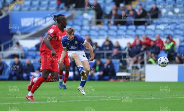 041025 - Cardiff City v Leyton Orient, EFL Sky Bet League 1 - Dylan Lawlor of Cardiff City shoots to score City’s second goal