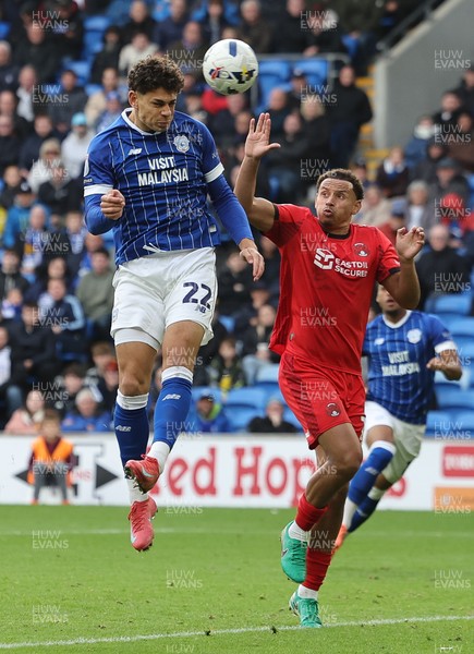 041025 - Cardiff City v Leyton Orient, EFL Sky Bet League 1 - Yousef Salech of Cardiff City heads to score the third goal