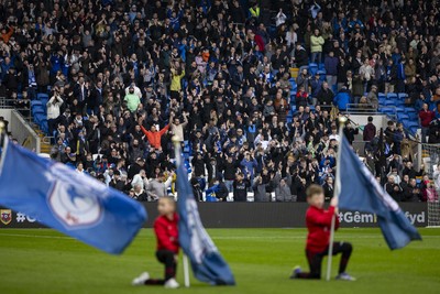 070326 - Cardiff City v Lincoln City - Sky Bet League 1 - Cardiff City supporters ahead of kick off