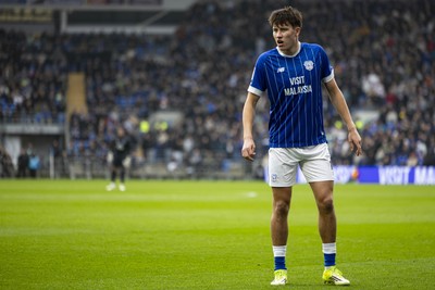 070326 - Cardiff City v Lincoln City - Sky Bet League 1 - Rubin Colwill of Cardiff City in action