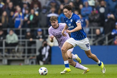 070326 - Cardiff City v Lincoln City - Sky Bet League 1 - Rubin Colwill of Cardiff City in action