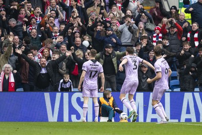 070326 - Cardiff City v Lincoln City - Sky Bet League 1 - Rob Street of Lincoln City celebrates scoring his sides first goal