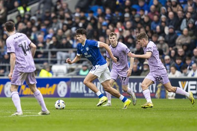 070326 - Cardiff City v Lincoln City - Sky Bet League 1 - Rubin Colwill of Cardiff City in action