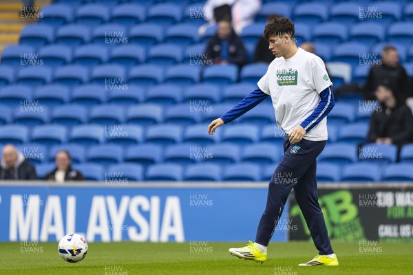070326 - Cardiff City v Lincoln City - Sky Bet League 1 - Rubin Colwill of Cardiff City during the warm up
