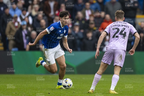 070326 - Cardiff City v Lincoln City - Sky Bet League 1 - Rubin Colwill of Cardiff City in action