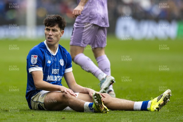 070326 - Cardiff City v Lincoln City - Sky Bet League 1 - Rubin Colwill of Cardiff City in action