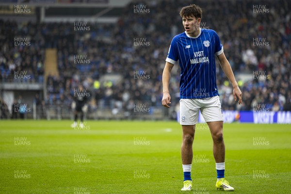 070326 - Cardiff City v Lincoln City - Sky Bet League 1 - Rubin Colwill of Cardiff City in action