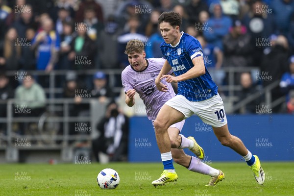 070326 - Cardiff City v Lincoln City - Sky Bet League 1 - Rubin Colwill of Cardiff City in action