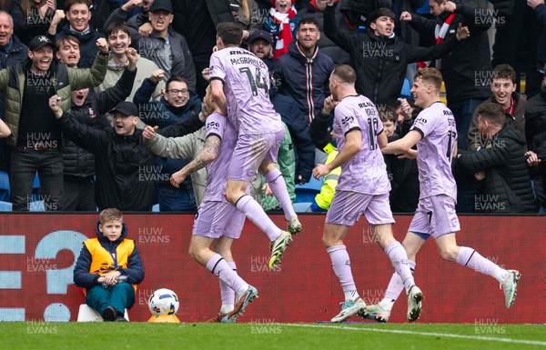 070326 - Cardiff City v Lincoln City - Sky Bet League 1 - Dominic Jefferies of Lincoln City celebrates scoring his sides second goal