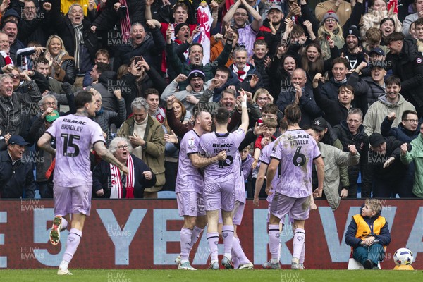 070326 - Cardiff City v Lincoln City - Sky Bet League 1 - Dominic Jefferies of Lincoln City celebrates scoring his sides second goal