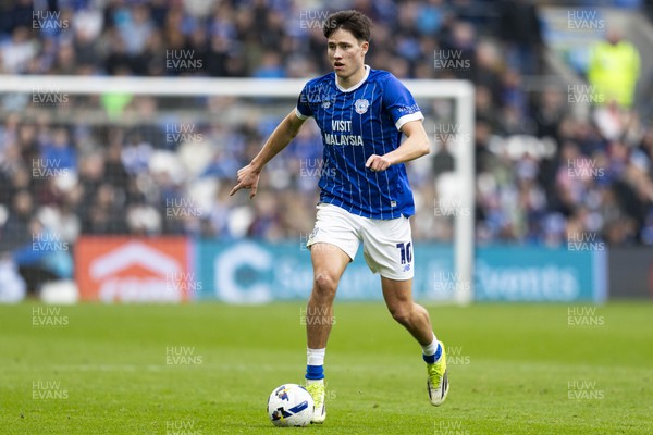 070326 - Cardiff City v Lincoln City - Sky Bet League 1 - Rubin Colwill of Cardiff City in action