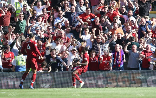 210419 - Cardiff City v Liverpool FC - Premier League - Georginio Wijnaldum of Liverpool celebrates scoring a goal
