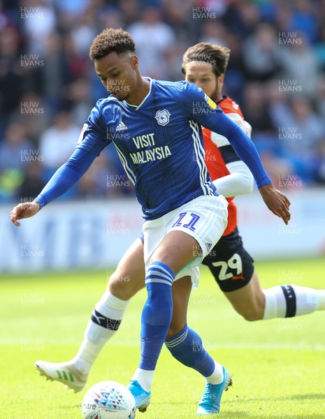 100819 - Cardiff City v Luton Town, Sky Bet Championship - Josh Murphy of Cardiff City fires a shot at goal