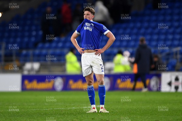 110325 - Cardiff City v Luton Town - Sky Bet Championship - Dejected Will Fish of Cardiff City at full time