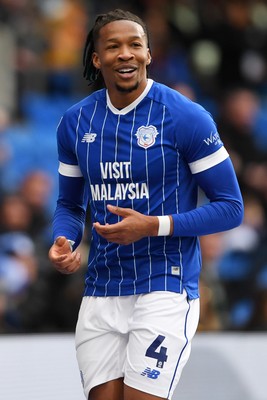 140226 - Cardiff City v Luton Town - Sky Bet League 1 - Gabriel Osho of Cardiff City