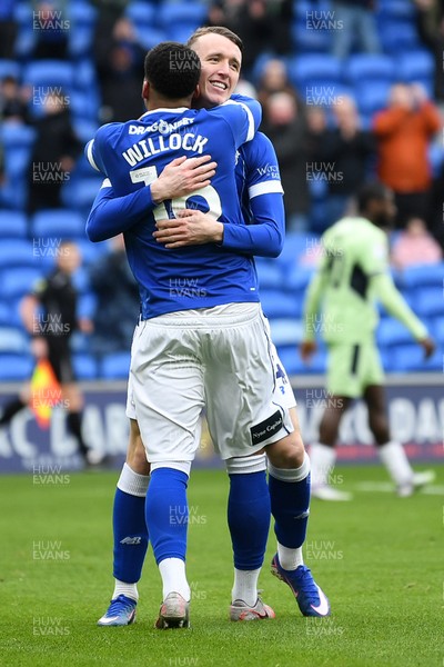 140226 - Cardiff City v Luton Town - Sky Bet League 1 - David Turnbull of Cardiff City celebrates scoring a goal with team mates