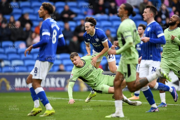 140226 - Cardiff City v Luton Town - Sky Bet League 1 - Joel Colwill of Cardiff City runs in to score a goal