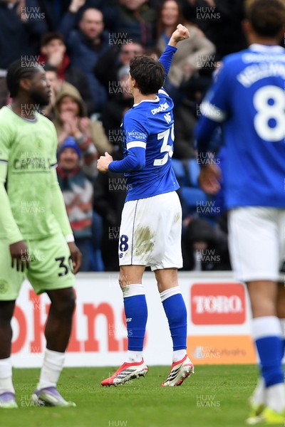 140226 - Cardiff City v Luton Town - Sky Bet League 1 - Perry NG of Cardiff City celebrates scoring a goal