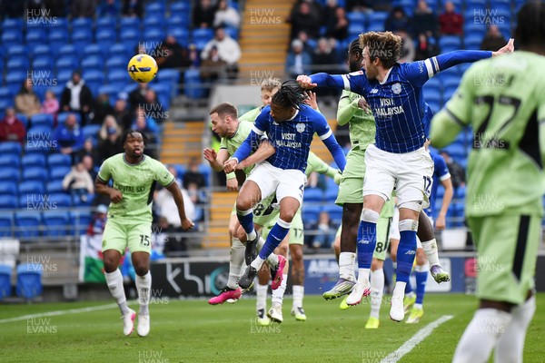 140226 - Cardiff City v Luton Town - Sky Bet League 1 - Gabriel Osho of Cardiff City heads close