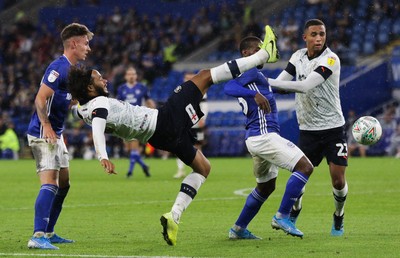 270819 - Cardiff City v Luton Town, EFL  Cup, Round 2 - Izzy Brown of Luton Town clears the ball