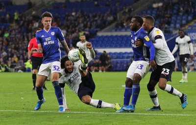 270819 - Cardiff City v Luton Town, EFL  Cup, Round 2 - Izzy Brown of Luton Town clears the ball