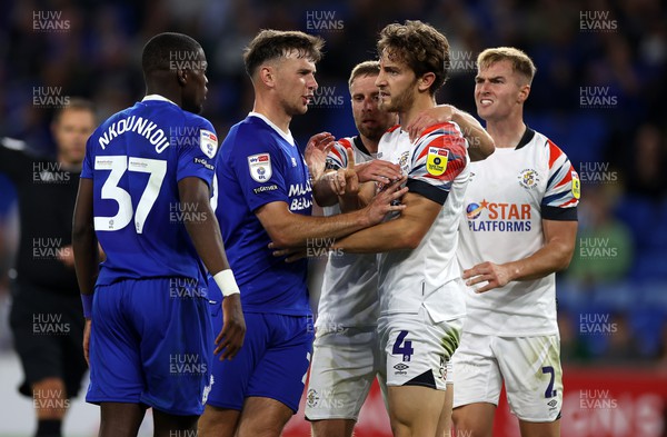300822 - Cardiff City v Luton Town - SkyBet Championship - Tensions boil over between the teams