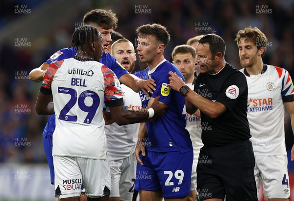 300822 - Cardiff City v Luton Town - SkyBet Championship - Tensions boil over between the teams