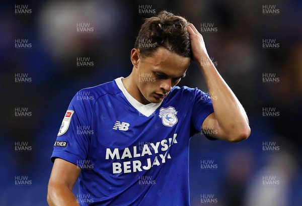 300822 - Cardiff City v Luton Town - SkyBet Championship - A dejected Perry Ng of Cardiff City